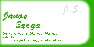 janos sarga business card